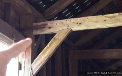 Notice the nice angle joinery, which is a feature of early barn construction.